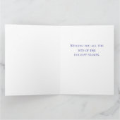 Kerst blauw en wit Stille Nacht besneeuwde boom Kaart (Binnen)