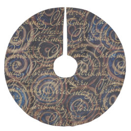 Kerst Blauw Goud Swirls Kerstboom Rok