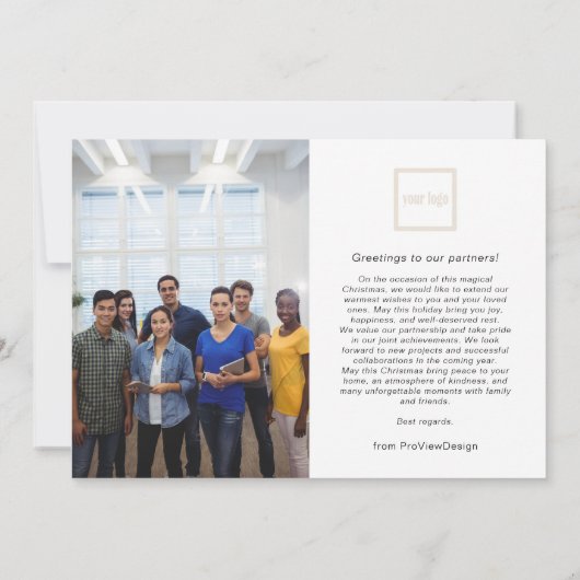 Kerst Blauw Winter Rustiek Landschap Business Feestdagenkaart (Achterkant)