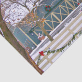 Kerst Blauwe Schuur Tissuepapier (Detail)