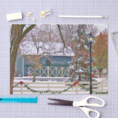 Kerst Blauwe Schuur Tissuepapier (Craft)