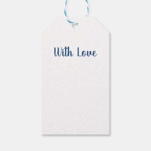 Kerst Blauwe Witte Vlekken Cadeaulabel (Achterkant)