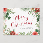 Kerst Bloem Kerstkaart Briefkaart (Voorkant)