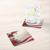 Kerst Bloem Kerststokjes Vakantie Papieren Onderze Vierkante Kartonnen Onderzetter (Insitu)