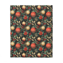 Kerst Bloemen Berry Goud Rood Ornament Kind