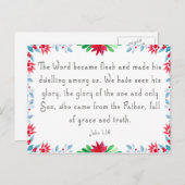 Kerst Bloemen Bijbelvers Briefkaart (Voorkant / Achterkant)