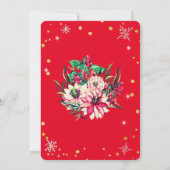 Kerst Bloemen Diamanten Leuk Rood Kaart (Achterkant)