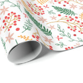 Kerst Bloemen patroon Cadeaupapier (Rol Hoek)