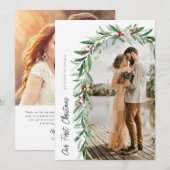 Kerst Bloemenboog Vakantie Aankondiging (Voorkant / Achterkant)