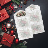 Kerst Bloemengroen bruiloft All In One Uitnodiging