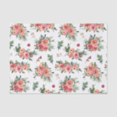 Kerst Bloemenpatroon | Waterverf botanisch Tissuepapier (Voorkant)