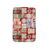 Kerst blok illustratie vierkanten badmat (Voorkant Verticaal)