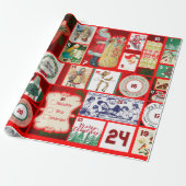 Kerst blok illustratie vierkanten cadeaupapier (Uitgerold)