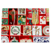 Kerst blok illustratie vierkanten groot cadeauzakje (Voorkant)