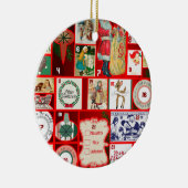 Kerst blok illustratie vierkanten keramisch ornament (Rechts)