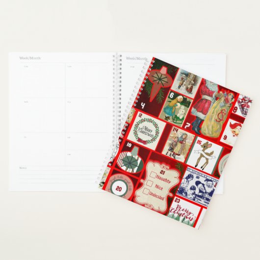 Kerst blok illustratie vierkanten planner (Display)
