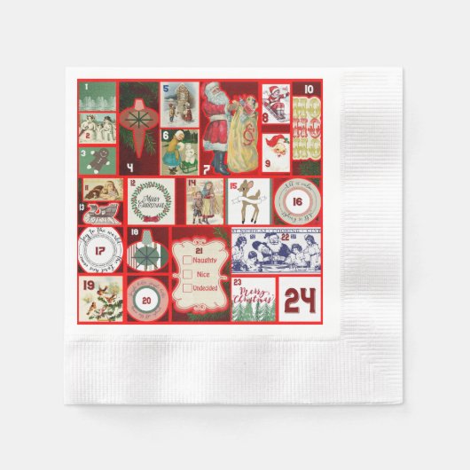 Kerst blok illustratie vierkanten servet (Voorkant)