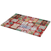 Kerst blok illustratie vierkanten snijplank (Hoek)