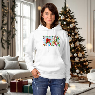 Kerst Blonde Elf Red Dragon Fantasy Hoodie