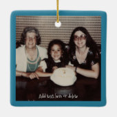 Kerst Blonde Elf Red Dragon Fantasy Keramisch Ornament (Achterkant)