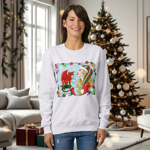 Kerst Blonde Elf Red Dragon Fantasy Trui