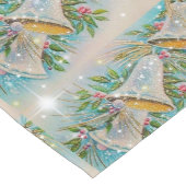 Kerst  Blue Silver Bells Sparkle Stars Korte Tafelloper (Hoek)