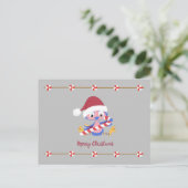 Kerst Bluebird Candy Cane  Tekst Feestdagenkaart (Staand voorkant)