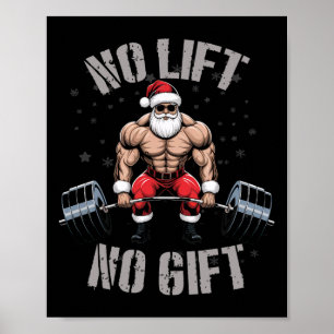 Kerst Bodybuilding Bodybuilder - Santa Weight Poster