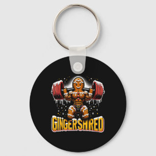 Kerst Bodybuilding Gingershred Funny Gingerbre Sleutelhanger