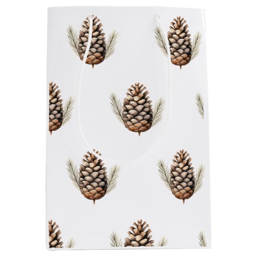 Kerst Boho Water kleur Wrapping Papier Medium Cadeauzakje (Voorkant)