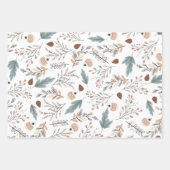 Kerst Boho Winter Greenery Inpakpapier Vel (Voorkant 2)