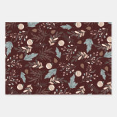 Kerst Boho Winter Greenery Inpakpapier Vel (Voorkant)