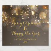 Kerst Bokeh Bier Fles Label Etiket (Enkel label)