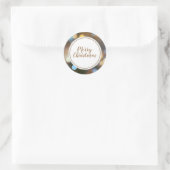 Kerst Bokeh Lights Moderne vakantie Ronde Sticker (Tas)