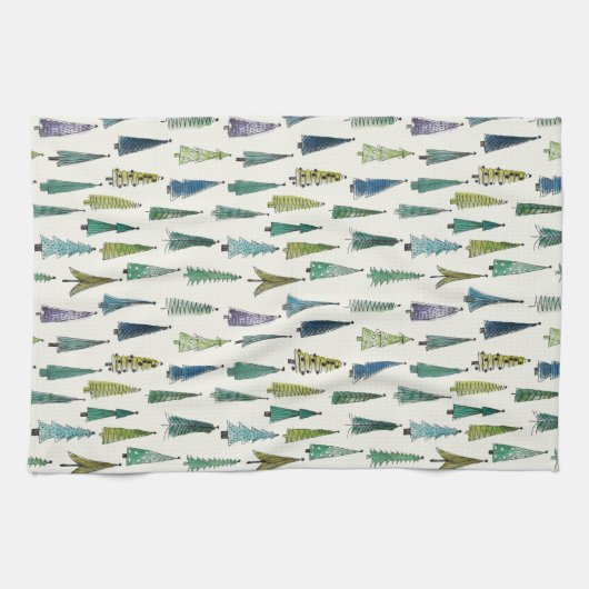 Kerst bomen keukenhanddoek (Horizontaal)