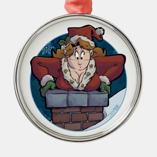 kerst Boobage Metalen Ornament (Voorkant)