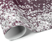 Kerst bordeaux zilver elegant cadeaupapier (Rol Hoek)