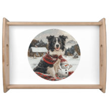 Kerst Border Collie Dog Snowman