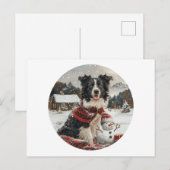 Kerst Border Collie Dog Snowman Feestdagenkaart (Voorkant / Achterkant)