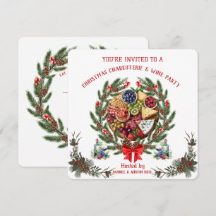 Kerst Borrelplank en Wijnfeest Uitnodiging