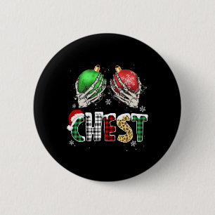 Kerst Borst Noten Kastanjes Xmas Paar Matchin Ronde Button 5,7 Cm