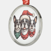 Kerst Boston Terrier Honden Metalen Ornament (Links)