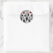 Kerst Boston Terriers Ronde Sticker (Tas)