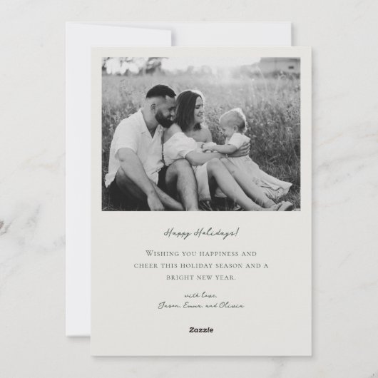 Kerst Botanicals Tweezijdige Familiefoto Feestdagenkaart (Achterkant)