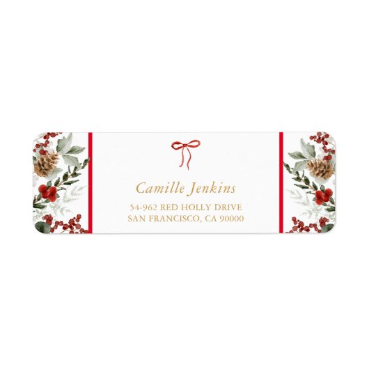 Kerst Botanisch Baby shower Adres Etiket (Voorkant)