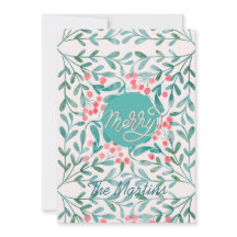 Kerst botanisch in rood en groen met de hand gesch