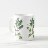 Kerst Botanische Holly en Ivy Mok (Voorkant links)