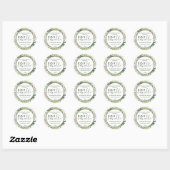 Kerst botanische krans script soja kaars label (Vel)