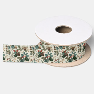 Kerst Botanische Winter Cadeaupapier Accentlint Lint