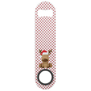 Kerst Bottle Opener Rendier Polka Dot Polkado Speed Flessenopener